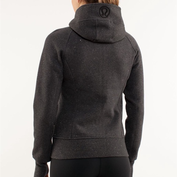 Lululemon Scuba Full-Zip Hoodie Sz 6 Grey Heathered Cotton Fleece Yoga - Picture 2 of 7